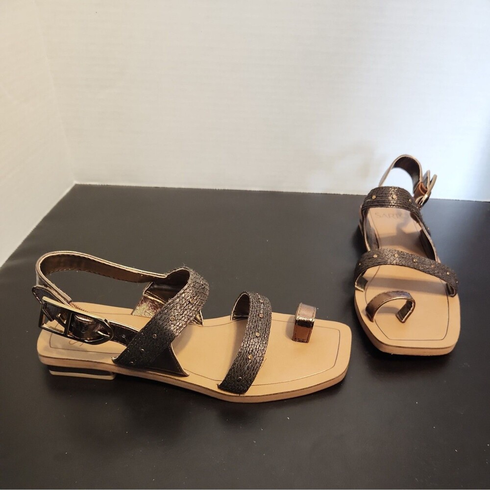 Sarto By Franco Sarto Ellis Slingback Sandal In Brown Sz5 Brown Studs
